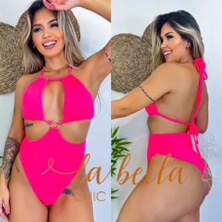 Hot Pants Biquíni Maiô Cavado Decotado Lateral Trançado Costa Nua - Carol Roxo Texturizado