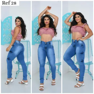 Calça Jeans Feminina Cintura Alta Empina Bumbum Qualidade Lycra - REF 26