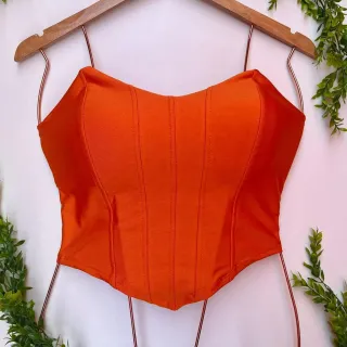 Corpete Cropped Top Corselet Anira Morcego Varias Cores - Cinza