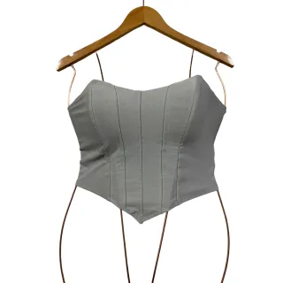 Corpete Cropped Top Corselet Anira Morcego Varias Cores - Cinza