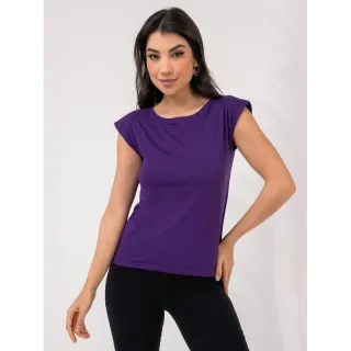 Moda feminina: camisa regata com ombreira simples - Lilás