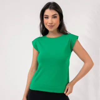 Moda feminina: camisa regata com ombreira simples - Lilás