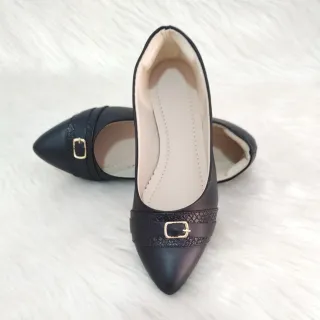 Sapatilha Preta Elegante Bico Fino Modelos Variados do 34 ao 39 Nude - VERDE VERNIZ APLIQUE