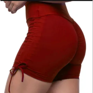 Roupa feminina academia regulagem cós anatômico empina bumbum - Vermelho