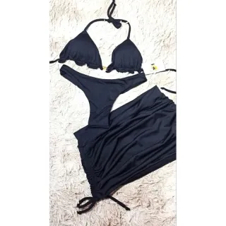 Saia de biquíni com 3 peças - Compre online na Raryel - Amarelo néon 3 peças