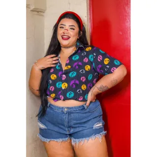 Camisaria unissex Sally o estranho mundo de Jack com botões - PLUS GG 44/50