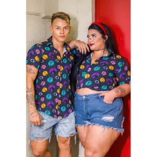 Camisaria unissex Sally o estranho mundo de Jack com botões - PLUS GG 44/50