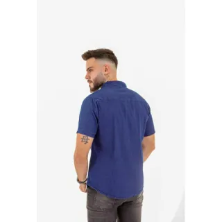 Camisa Manga Curta Jeans Masculina - Tamanhos P M G GG - Stone