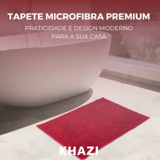 Tapete Antiderrapante Bolinha Microfibra Macarrão Luxo Várias Cores 40x60 - Vermelho Rubi