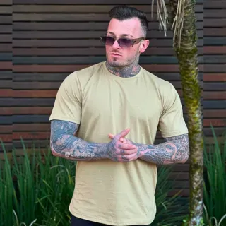 Camiseta Manga Curta Masculina Premium Tradicional Fio 30.1 - CAMISA BASICA AZUL MARINHO