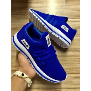 Promoção Tênis Masculino Envio Imediato F1Racer Treino Caminhada - Royal/branco