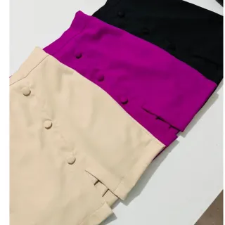 Saia Plus Size Conforto Alfaiataria Elástico Atrás - Fuscia(roxo)
