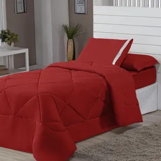 Promoção Edredon Solteiro Dupla Face Margarida com Fronha - Avelã