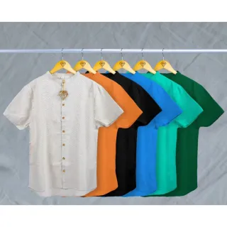 Camisa Masculina Premium de Linho com Gola Padre e Manga Curta - Ideal para Festas e Praia - Branco