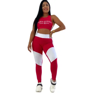 Moda fitness feminina conjunto top + calça Maria Gueixa - Roxo