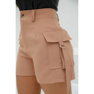 Verão Varios Modelos - Short Feminino Alfaiataria com Bolso Lateral e Cintura Alta - Preto
