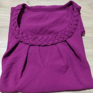 Blusa social feminina manga curta M G GG duna - Lilás
