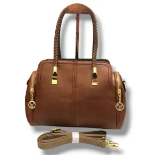 Bolsa Grande Transversal Feminina Boston - Ajustável e com Bolso Anti Roubo - CAFE
