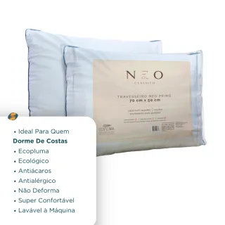 Camesa Travesseiro Neo Prime 50x70cm Algodão Ecopluma - Único