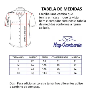 Camisa Manga Curta Slim Fit Social Masculina - Homem - ESCURA