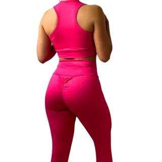 Calça legging cintura alta + Conjunto fitness top - Academia - Preto