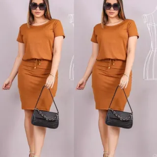 Secretária Manga Curta Vestido Midi Moda Evangélica - Preto