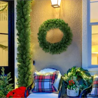 Enfeite de Natal Galhos Verde Crua Festão Aramado Rattan - R86451 - Festão - R86451