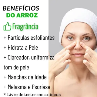 Rosto - Sabonete Clareador e Esfoliante de Arroz para Prevenir Envelhecimento Precoce - 70