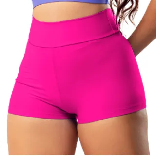 Cós Alto Short Feminino de Poliamida para Academia com Compressão - Vinho