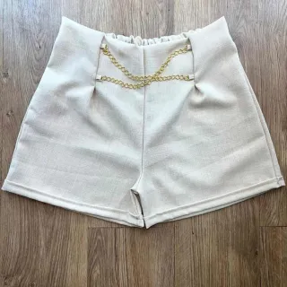 NOVO! Alfaiataria Correntes Short - Bege Corrente
