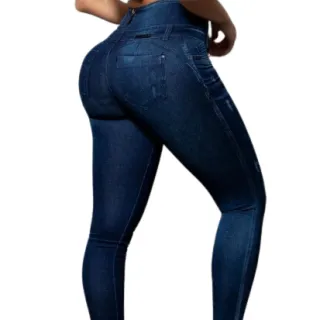 Levanta Bumbum Calça Jeans Feminina Skinny Cintura Alta - Escuro
