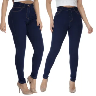 Levanta Bumbum Calça Jeans Feminina Skinny Cintura Alta - Escuro
