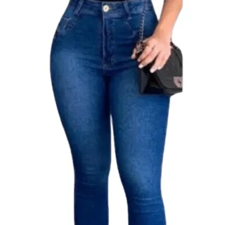 Levanta Bumbum Calça Jeans Feminina Skinny Cintura Alta - Escuro