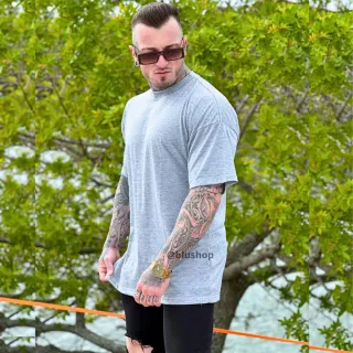 Camisa Masculina Streetwear 100% Algodão Oversized Lisa - CAMISETA PRETA OVERSIZED