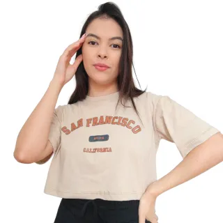 Moda Gringa Camiseta Cropped Larguinho - Grateful/BRANCO