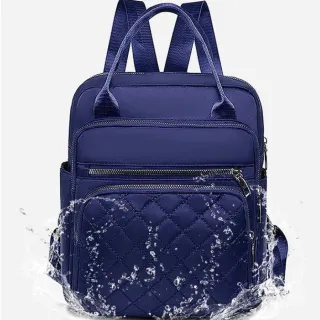 Grande Capacidade Mochila Feminina Nylon Impermeável Trabalho Casual - 519 Lilas