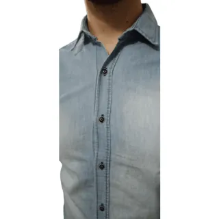 Camisa Original Lenda Urbana Jeans Claro Manga Longa Social Masculina - GG