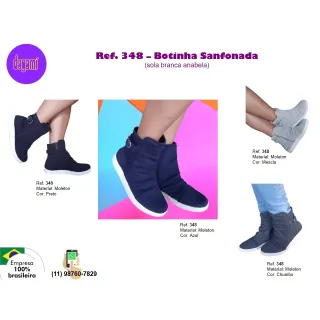 Botinha feminina casual em moletom - Ref 348 - MESCLA