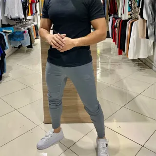 Exclusiva calça cinza masculina bengaline em alfaiataria - Cinza