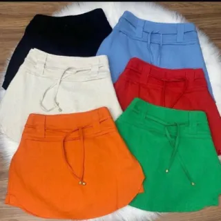 Saia curta de linho - Verde