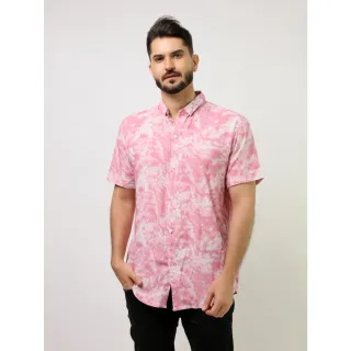 Camisa Manga Curta Masculino Floral Rose Claro - M