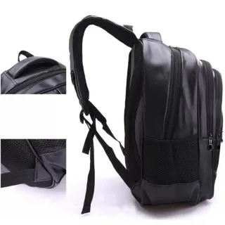 Mochila Grande de Couro Preta Reforçada - Marron