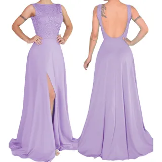 Fenda Vestido Festa Longo Renda Busto com 247 - Verde Tiffany