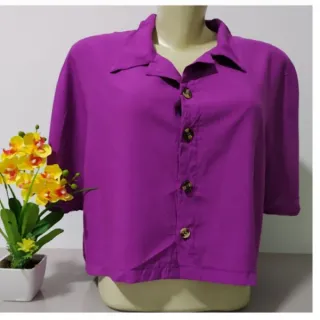 Roupa Social Feminina Cropped Camisa - MODA feminina - Onça