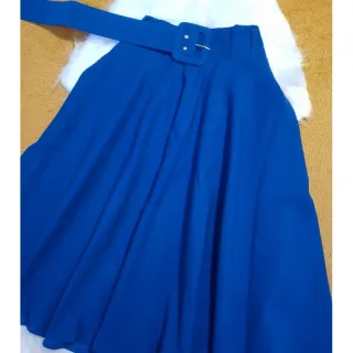 Evangélica Saia Godê Midi Lisa com Cinto - Cor, Raryel - Cor salmão