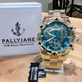 Mod1/4 Pallyjane - Relógio Masculino Prova D´Água - Dourado/Dourado/Azul-Mod4