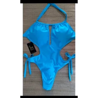 Decotado engana mamãe fio dental maiô BM BEACH - Rosa neon