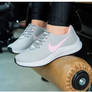 Confortável Tênis Feminino de Academia Zoom para Caminhada - CINZA/ROSA