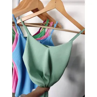 Regata Feminina Alcinha Liso - Top Qualidade Gola V1 - Verde-limao