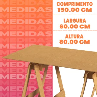Desmontavél Mdf Cru Mesa Cavalete Grande 161X57,5X78 - Único